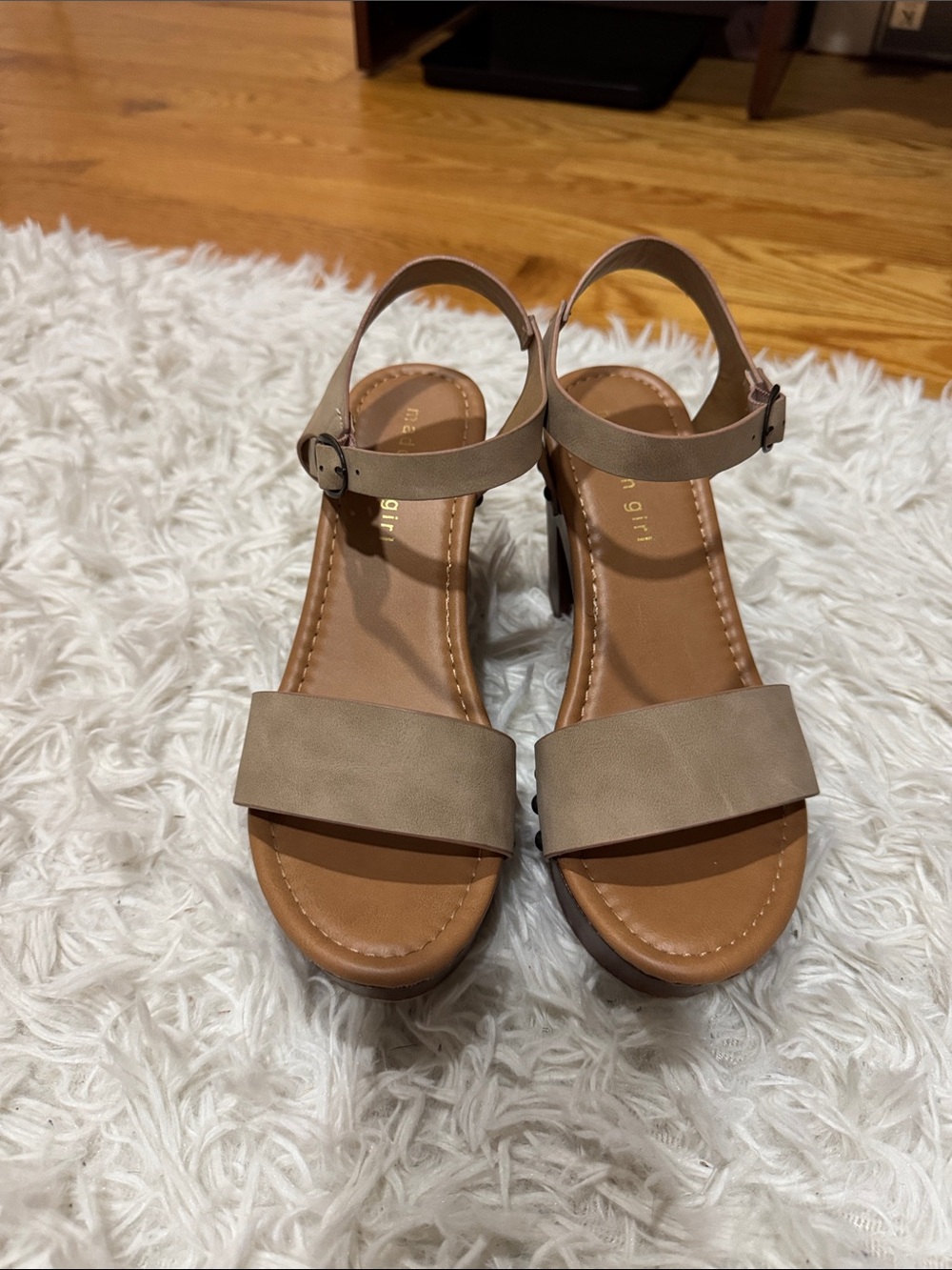 Women's Madden Girl Ankle-Strap Platform Sandals in Tan